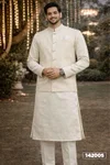Outluk Wedding Collection Vol 142 Jacquard Mens Modi Jacket Kurta Pajama Manufacturers 142001 to 142008